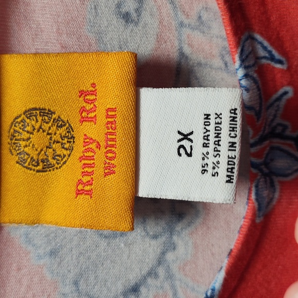 EUC Women's Ruby Rd. Top, Size 2X, Red and Blue - Picture 2 of 3